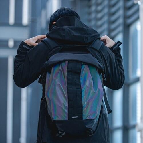 Mens Backpack Pupil Travel X Comback XEnshadower Reflective Backpack Techwear Accessories Streetwear Futuristic