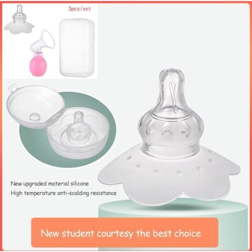 3pcs/set Soft Feeding Bottle Manual Silicone Breast Pump Baby Accessories Nipple Protectors Breast Mom Milk Feeding Breast Pad