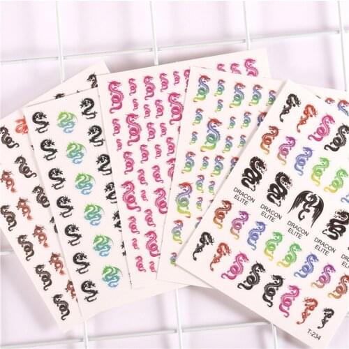 Chinese Dragon Nail Sticker Waterproof Tape with Adhesive Dragon Element Nail Sticker Punk Style Nail Sticker