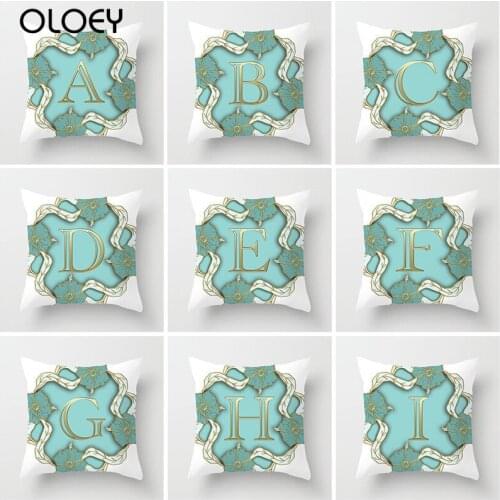 Letter Pattern Pillowcase Polyester Square Pillowcase Bedroom Soft Pillowcase Home Bedroom Car Decorative Pillowcase 45 * 45cm