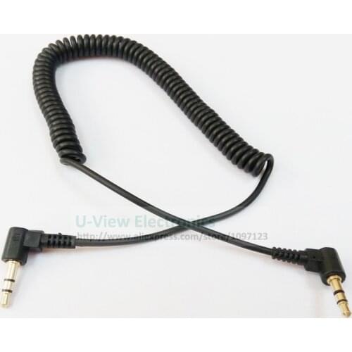 NCHTEK Dual Right Angled 90 Degree 3.5MM Stereo Audio Male to Male Audio Stretch Spring Shape Cable/Free Shipping/1PCS