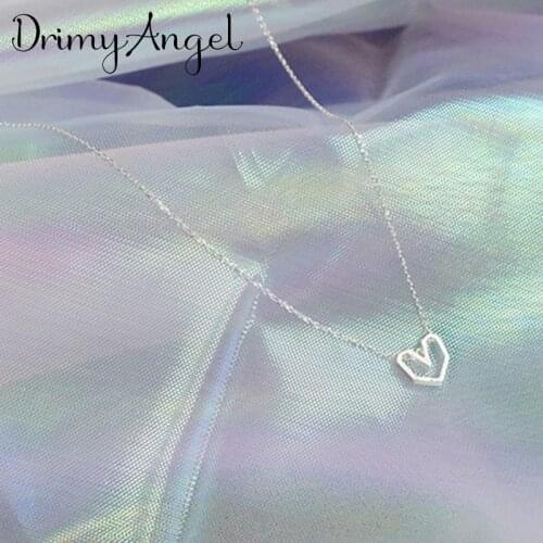 New Arrivals Silver Color Hollow Heart Necklaces for Women Wedding Jewelry Long Statement Necklaces