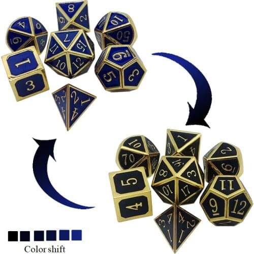 New Creative Temperature Change Zinc Alloy Metal Dice Set Polyhedral Dice D4-D20 Dnd Role-Playing Game Mtg Board Game