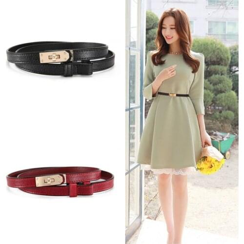 Woman Belt Luxury Brand Genuine Leather Belts for Women Fashion Adjustable Belts Dress Jeans Thin Cowhide Waistband White Red