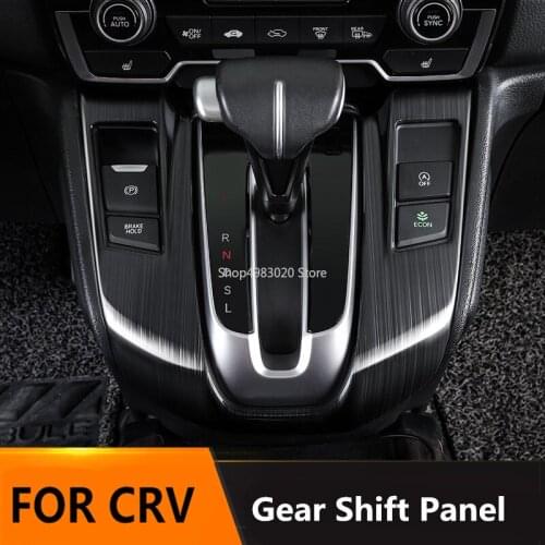 Drawing titanium black gear shift panel decorative sequins Gear panel Stainless Steel trim for Honda CRV 2017 2018 2019 5th