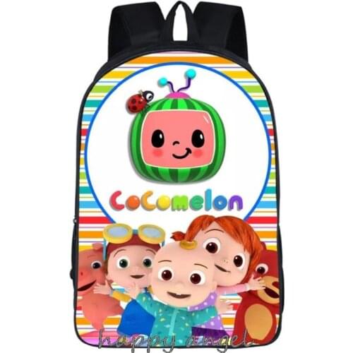 16 inch cocomelon Printing Backpack Anime School Bags Capacity Laptop Backpack Canvas Travel Backpack Rugzak