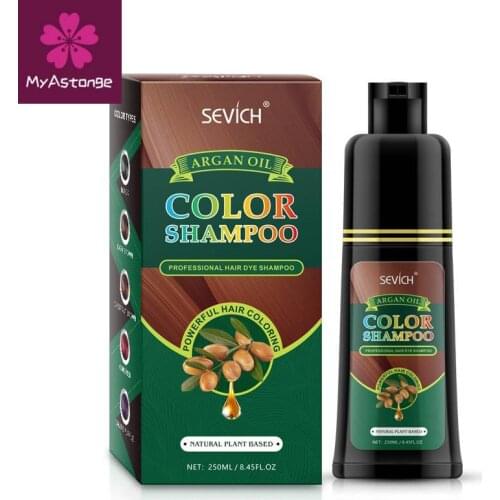 Sevich Argan Oil Hair Dye Shampoo Hair Styling Fast Dye Hair Natural Gray White Hair Color Dye Treatment Hair Shampoo 250ml