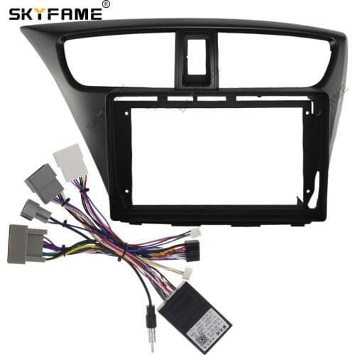 SKYFAME Car Frame fascia Cable Canbus For HONDA CIVIC hatchback 2012 Android Big Screen Dask Kit Fascia Frame