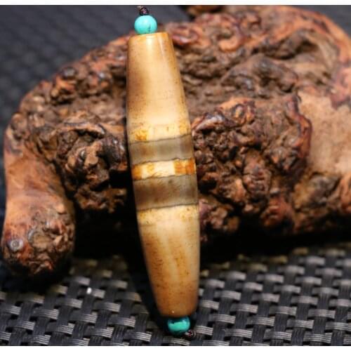 Treasure Magic Power Tibetan Old Agate 3 Stripe Healer Medicine dZi Bead Amulet Timestown UPD2119A1