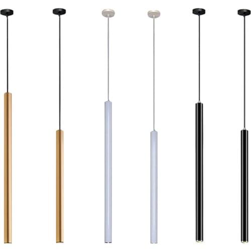 Nordic long tube surface mounted LED chandelier dimmable 7W 12W kitchen light living room dining room lighting