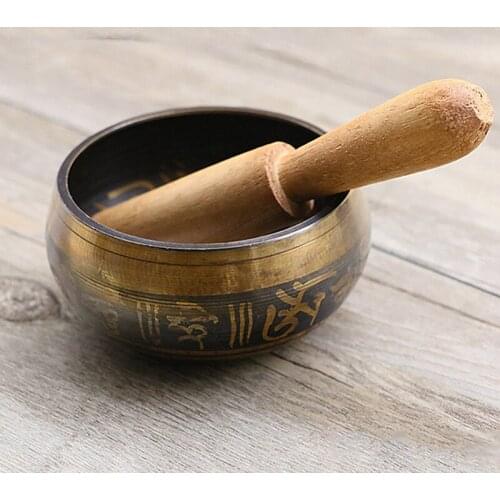 8/8.5/9cm Tibetan Copper Singing Bowl with Mallet for Buddhist Yoga Meditation Music Bowl Musical Instrument Home Decor
