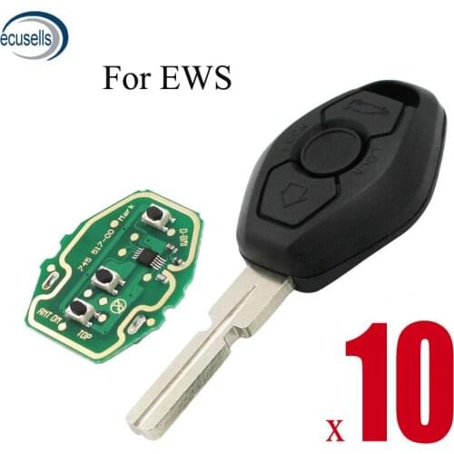10PCS/LOT, EWS 3 Buttons Smart Remote Key For BMW 3 5 7 SERIES E38 E39 E46 315MHZ/433MHZ With ID44 (PCF7935) Chip HU58 Blade