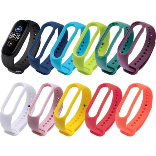 Replacement Mi Band 5 strap Silicone smart watch band wrist strap Bracelet Miband 5 Strap Wristband Watch Accessory TPU 11 Color