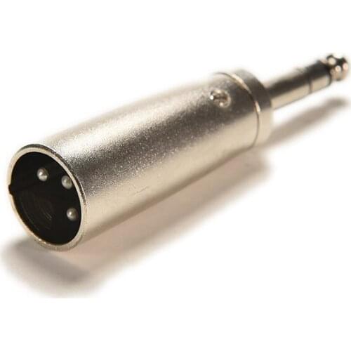 1PC 3Pin XLR Plug Male to Male 1/4" 6.35mm Binaural Audio Jack Plug Stereo Microphone Adapter Connector for DJ Amplifier MIC