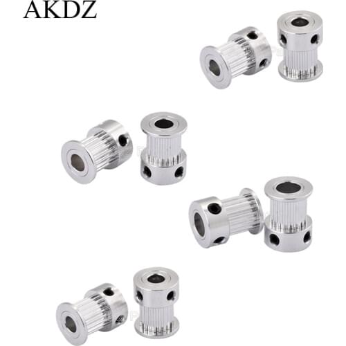 3pcs GT2 20 teeth Bore 8mm Belt width 10mm + Timing belt 2GT-10mm 10 meters Timing Belt Pulley