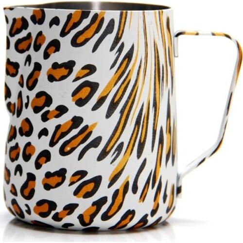300/600ml Leopard Pattern Coffee Pitcher Milk Jug Frothing Pitcher Pull Flower Cup Espresso Tools Cafe Accessories For Barista