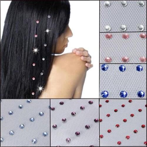 48 Pcs Girls Hair Decor Rhinestone Jewels Fashion Hair Extension Straightener Adorn