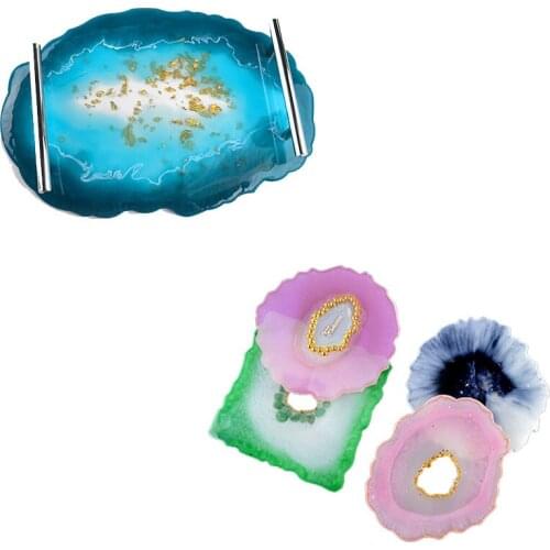 5pcs DIY Fruit Tray Resin Mold Irregular Coaster Mold Resin Silicone Mold Resin Jewelry Process Silicone Jewelry Craft