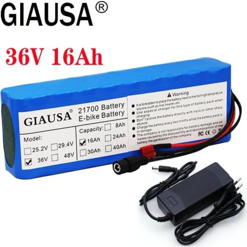 36v battery pack 16AH 21700 pack for Scooter powerful Electric bicycle 21700 36v lithium battery Built-in 15ABMS with 2a charger