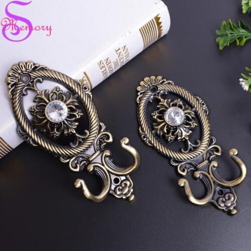 Diamond Floral Curtain Tie Back Tieback Holders Clothes Hat Wall Hooks Alloy Hanger Home Decor