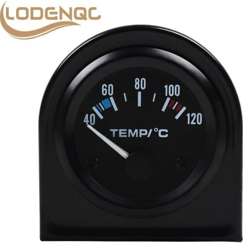 Lodenqc Car Meter 2" 52mm Water Temp Gauge 40-120C Pointer Auto Water Temperature Temp Gauge White Led