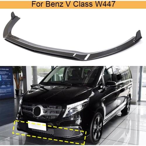 Car Front Bumper Lip Spoiler for Mercedes-Benz W447 V Class V220 V250 2020 Passenger Van Front Bumper Lip Splitters Carbon Fiber