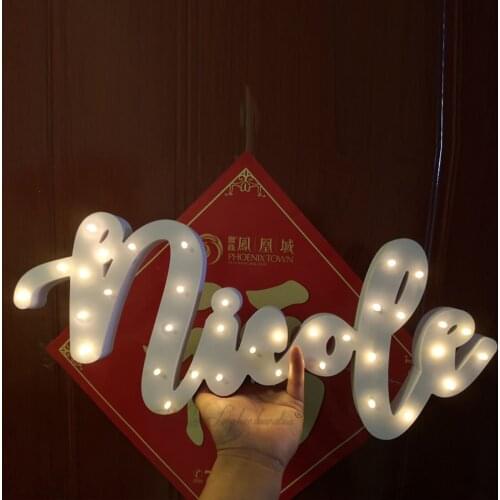 Custom wood Name LED Lamp Sign Marquee Light Up Night Grow Light Wall Decoration For Bedroom Wedding Ornaments Lights