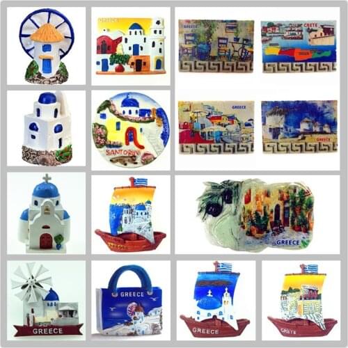 Greece scenery 3D Fridge Magnets Tourism Souvenir Refrigerator Magnetic Sticker Collection Handicraft Gift