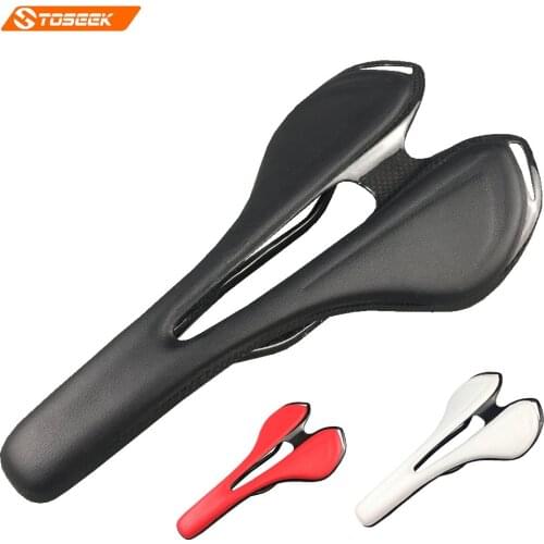 Hot selling!bicycle carbon saddle Super light weight 125g TOUPE leather saddle red/black/white