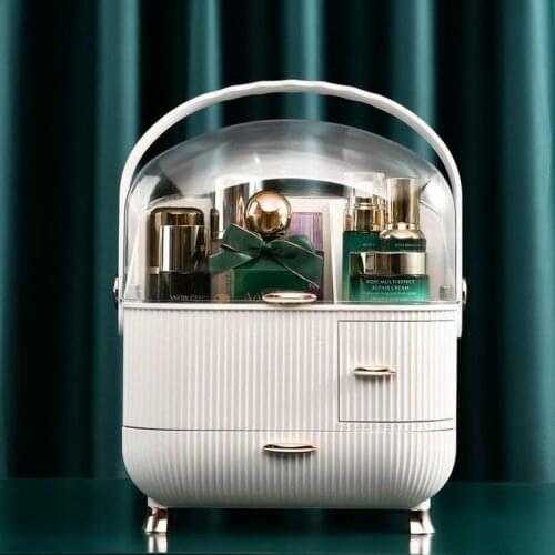 Cosmetics Storage Box Three Layer Drawer Makeup Jewelry Organizer Desktop Lipstick Nail Oil Container Beauty Cosmetic Case