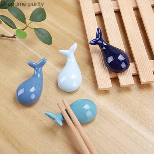 Creative Nordic Ceramics Knife Fork Spoon Holder Whale Ceramic Chopsticks Rest Creative Chopsticks Rest Table Decoration