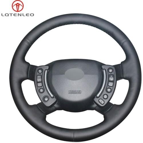 LQTENLEO Black PU Artificial Leather Hand Sew Car Steering Wheel Cover For Land Rover Range Rover 2003-2012