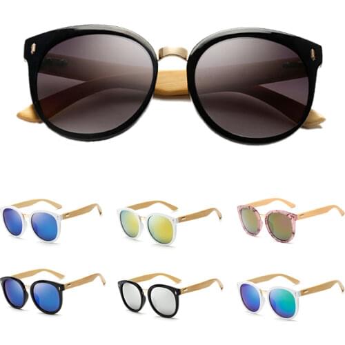 FOENIXSONG New Cat Eye Frame Round Sunglasses for Women Brand Eyewear Oculos de sol Men Vintage Sun Glasses Mirror Lens KP1522