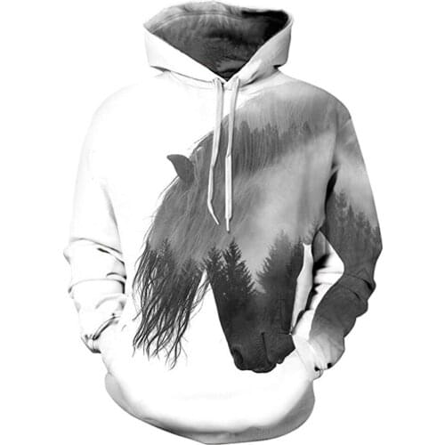 Animal horse 3D Printed Mens Hoodies Harajuku Streetwear Autumn Hooded Sweatshirt Unisex Casual Jacket Tracksuits TD991122558874