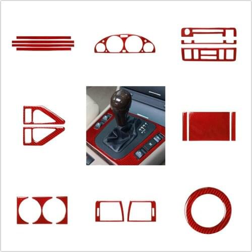 Interior Carbon Fiber Car sticker Styling For BMW E46 M3 1998-2005 horn Air outlet steering wheel logo Threshold bar Gear Door