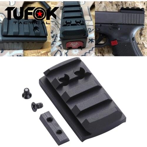 TuFok Glock Plate G17/19/22/23/26/27/34 Glock Mount For Viper Sightmark Burris Red Dot Sight Picatinny Rail Adapter Base