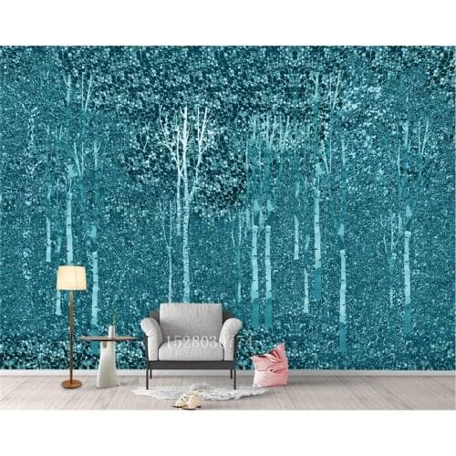 Custom wallpaper 3d atmosphere modern minimalist blue trees abstract mural living room restaurant hotel background wall фотообои
