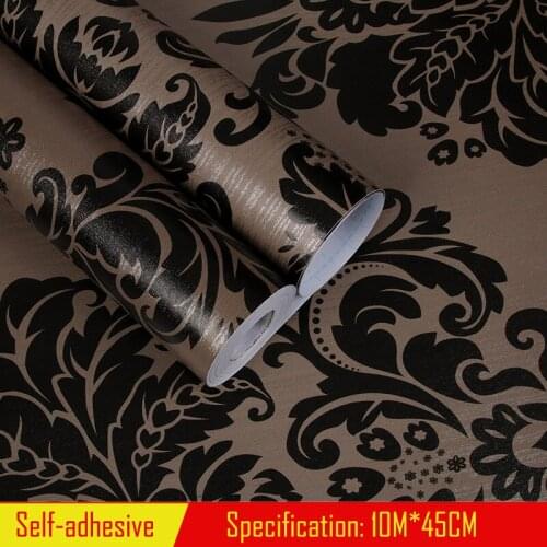 Retro European Style Self-adhesive Wallpaper Wallpaper Living Room Self-adhesive Wallpaper Living Room Damascus Wallpaper