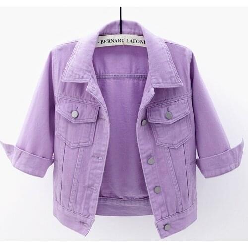 Spring Summer Short Denim Coat Women Loose Half Sleeve Single-Breasted Vintage Jeans Jacket Student Harajuku Clothes Tide G1156