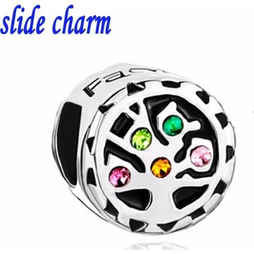Slide charm Free shippingHappy home European and American style charm beads fit Pandora charm bracelet