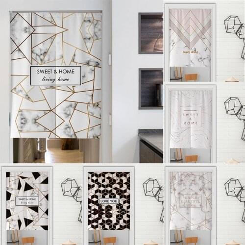 Nordic Marble Texture Cloth Door Curtain Kitchen Bedroom Partition Tube Curtain Shower Curtains