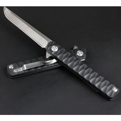 Folding knife D2 blade G10 handle flipper camping survival pocket knives ball bearing Outdoor tactical EDC Hand tool
