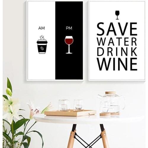 Modern Wall Art Canvas Painting Coffee Wine Posters And Prints Wall Pictures For Kitchen Cafe Restaurant Nordic Decoration
