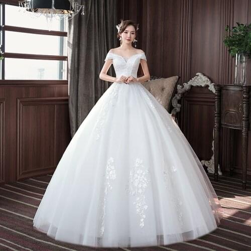 Wedding Dress 2021 New Luxury Off The Shoulder With Lace Up Ball Gown Princess Plus Vestido De Noiva Robe De Mariee Customize