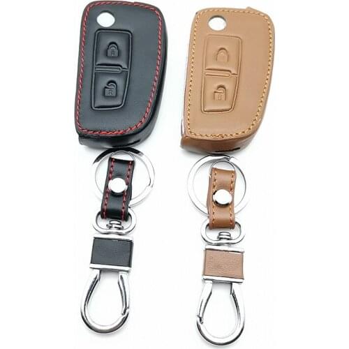 Soft Leather 2 button Remote Car Fob Key Shell Case Cover For Nissan X Trail-Juke Qashqai Micra Pulsar 2014 2015 2016 2017 2018