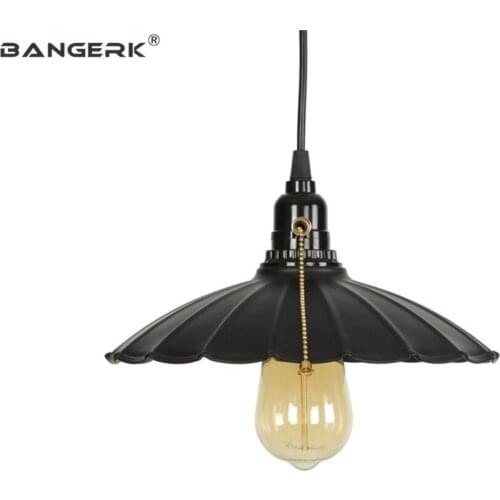 Vintage Single Head Iron Hanging Lamp Pull Switch Industrial LED Pendant Light Fixtures Dining Room Bar Home Decor Lighting