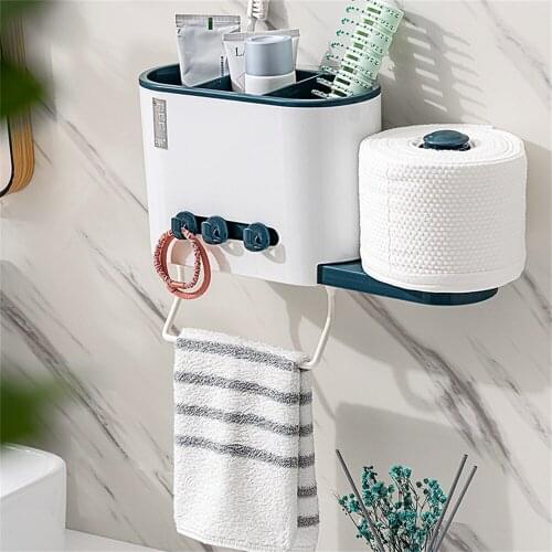 Waterproof Wall Mount Toilet Paper Holder Shelf Toilet Paper Tray Roll Paper Tube Storage Box Creative Tray Tissue Box Home