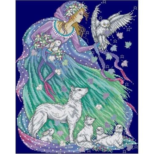 Magic Aurora patterns Counted Cross Stitch 11CT 14CT 18CT dark blue DIY Chinese Cross Stitch Kits Embroidery Needlework Sets