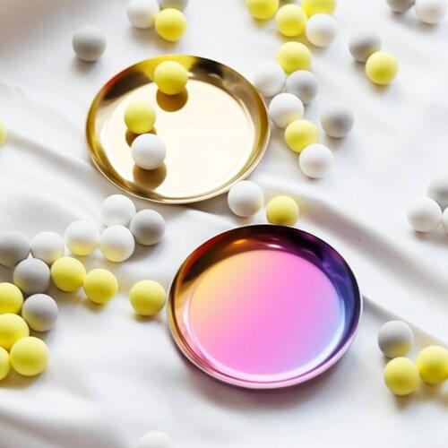 Jewelry Display Plate Necklace Ring Earrings Display Modern Minimalist Jewelry Tray Stainless Steel Cup Dish Decor Photo Prop