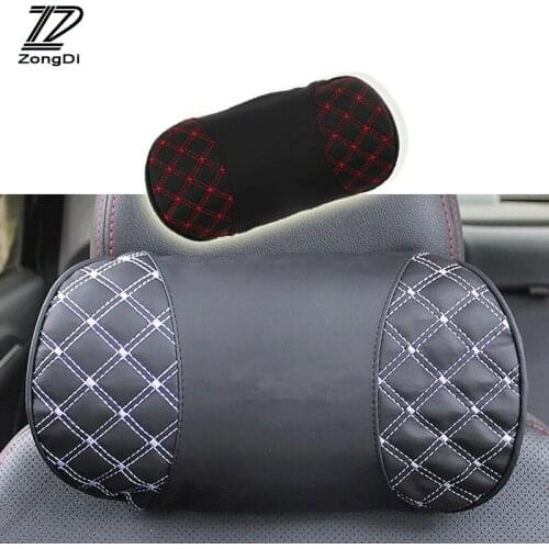 ZD Car headrest Leather Neck pillow For Opel astra h j g insignia Nissan qashqai juke Peugeot 307 206 Toyota corolla Accessories